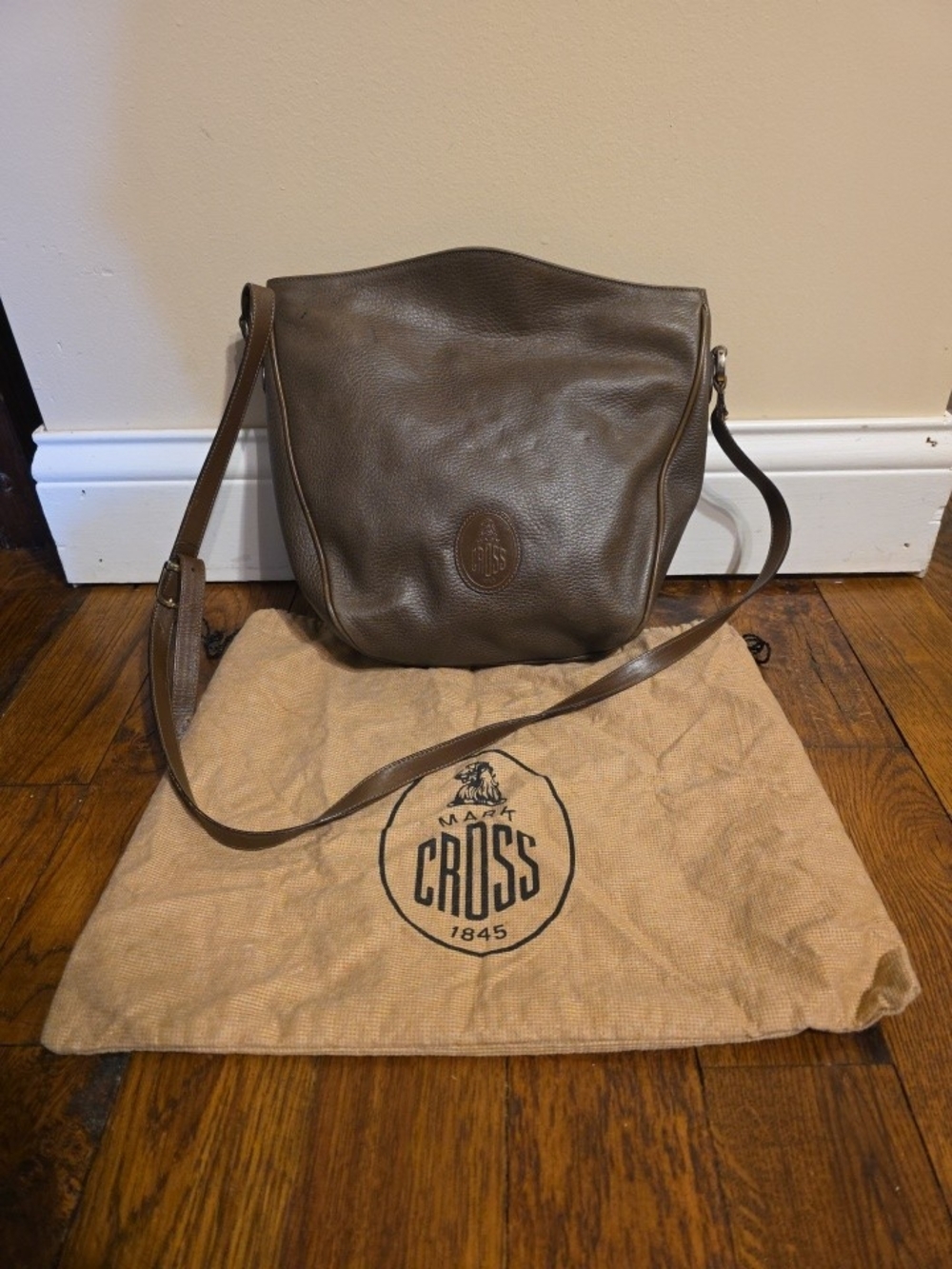 Mark CROSS Brown Leather Crossbody Bag